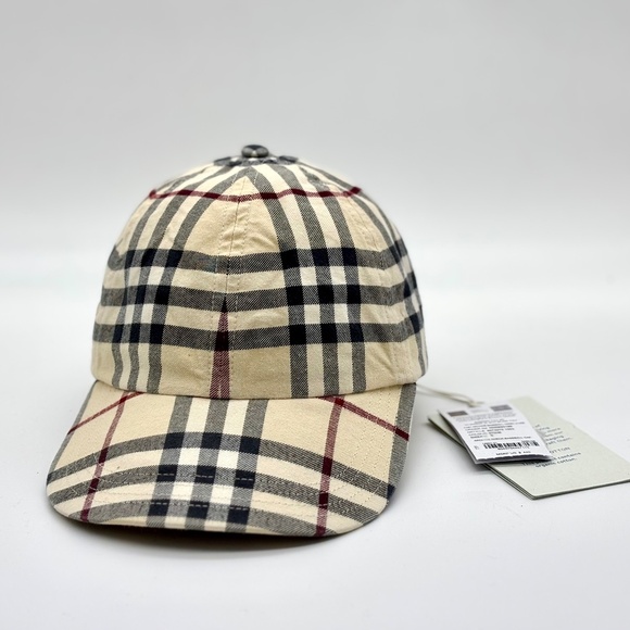 Burberry Accessories - Burberry Baseball Cap MH ARCHIVE CHECK Cotton Adjustable Button Beige S NEW